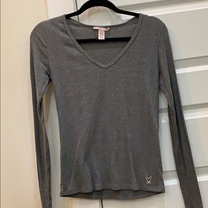 Victoria’s Secret V neck Ribbed Long Sleeve Top